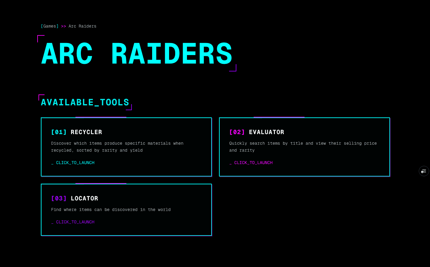 I vibe coded a set of gaming tools because Arc Raiders loot was driving us insane